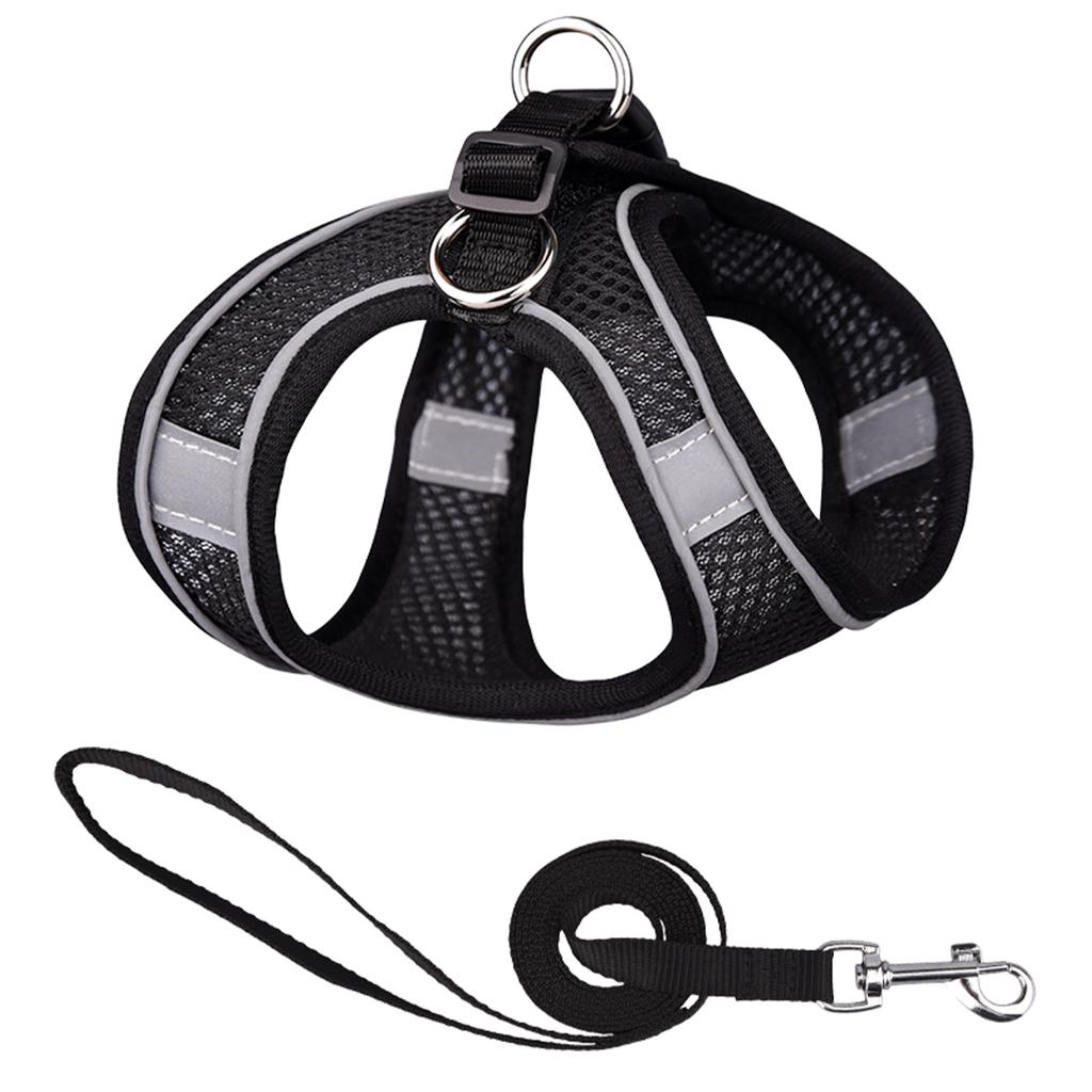 ORIA Pet Harness Dog Harness Cat Harness and Leash Set Breathable Pet Vest Reflective Strips Jacket for Small Kitten, Puppy
