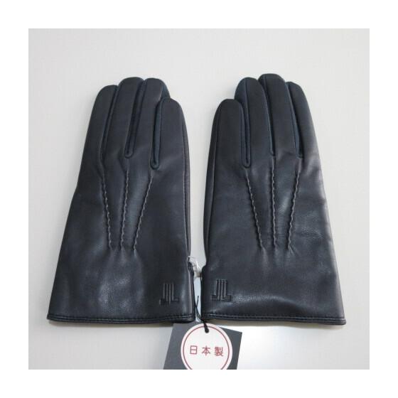 Used Men's GlovesLeather Gloves [LANVIN] Lanvin Sheep Leather Gloves Finger Suede Lining Cashmere Blend Made in Japan 23Navy