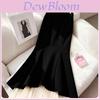 Modern Cotton Blend Womens Long Skirt With Wave Hem And Ruffle Details For Spring Fashion