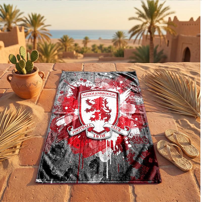 Middlesbrough FC Print Microfiber Beach Towel Quick Dry Absorbent Large Towel For Beach Swimming Travel