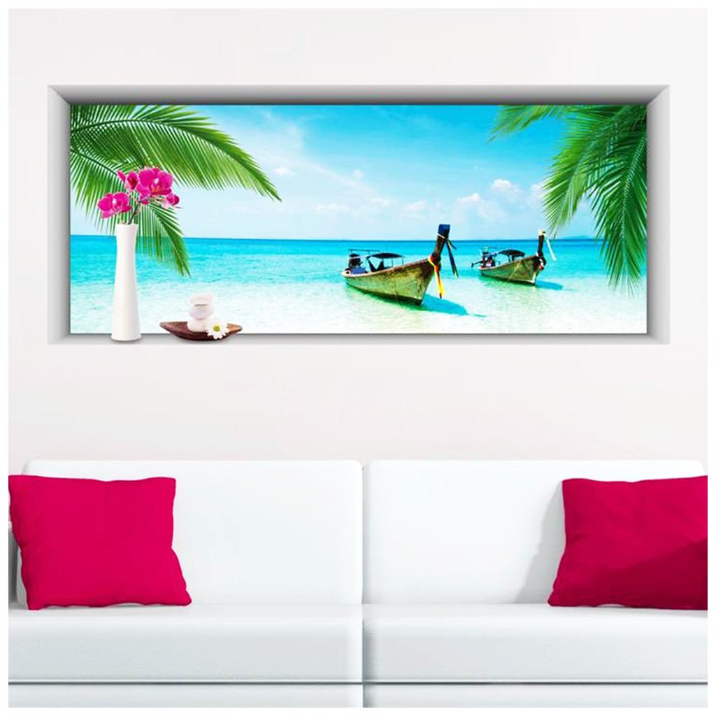 Les Trésors De Lily [Q2017] - Giant Trompe L'oeil Sticker 'Paradise Beach' Turquoise - 157x66 Cm