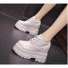 Fashion Harajuku Women Wedges Sport Shoes For Woman Increasing 11CM Chunky Dad Sneakers Ladies Breathable Platform Leather Casual Shoes