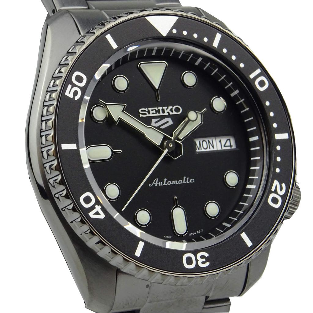 Seiko 5 Sports Black Dial Gunmetal Gray Stainless Steel Automatic Watch SRPD65K1 Men's