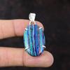 Радужный кулон из кальцинированного серебра 925 пробы Серебряный кулон Дизайнерские ювелирные изделия ручной работы Кулон из натурального драгоценного камня Подарок для девушки Кулон с целебным камнем