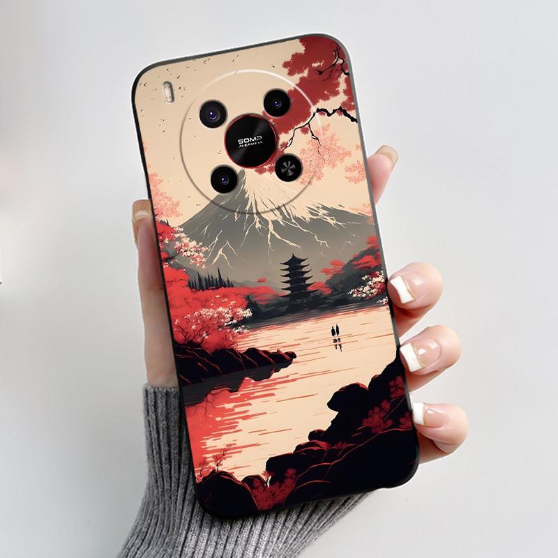 Phone Case For ZTE Blade V70 Max/Nubia V70 Max Soft Silicone Black Case Bright Pattern Pink Sand Beach,Garden Shockproof Shell