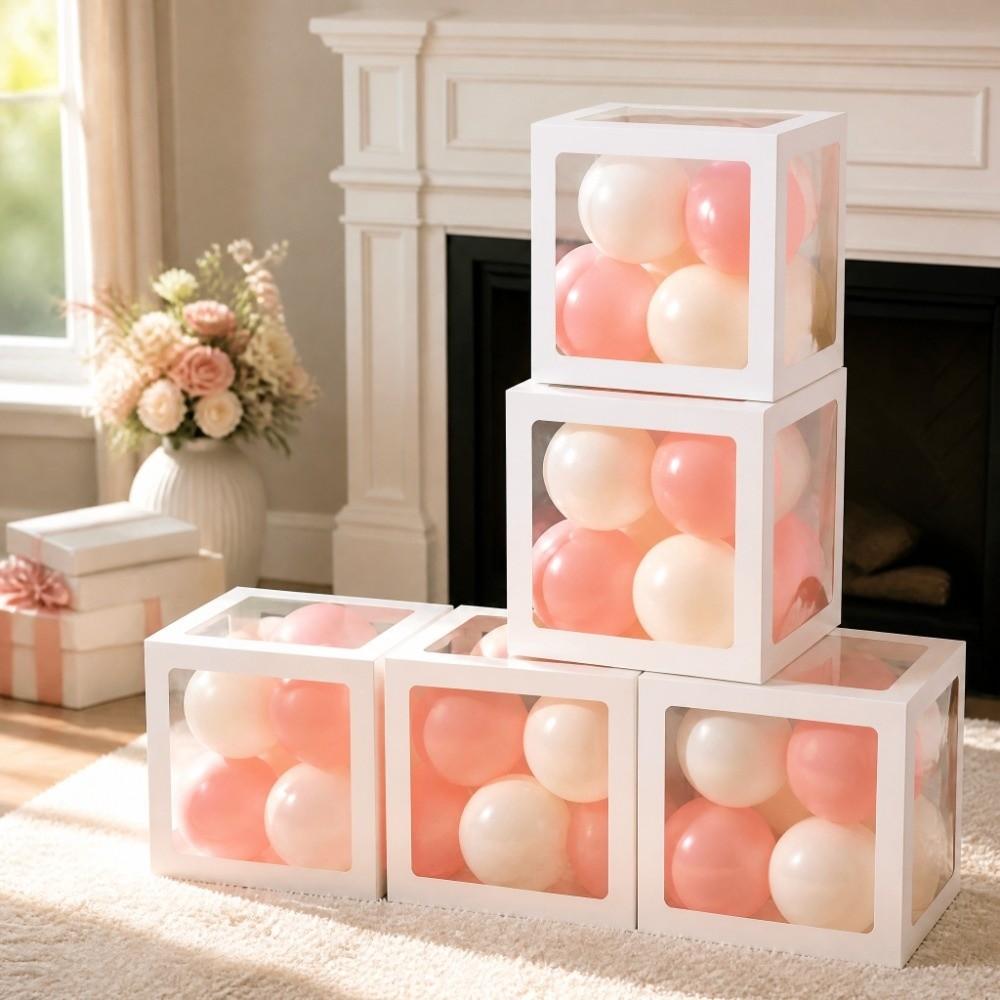 Clear Material Balloon Box Transparent Party Balloon Box Background Props Display Box Baby Shower