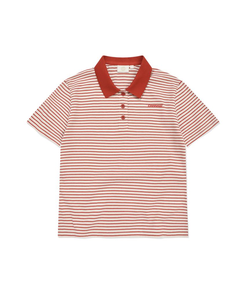 COVERNAT WOMAN Slim Striped T-Shirt Red