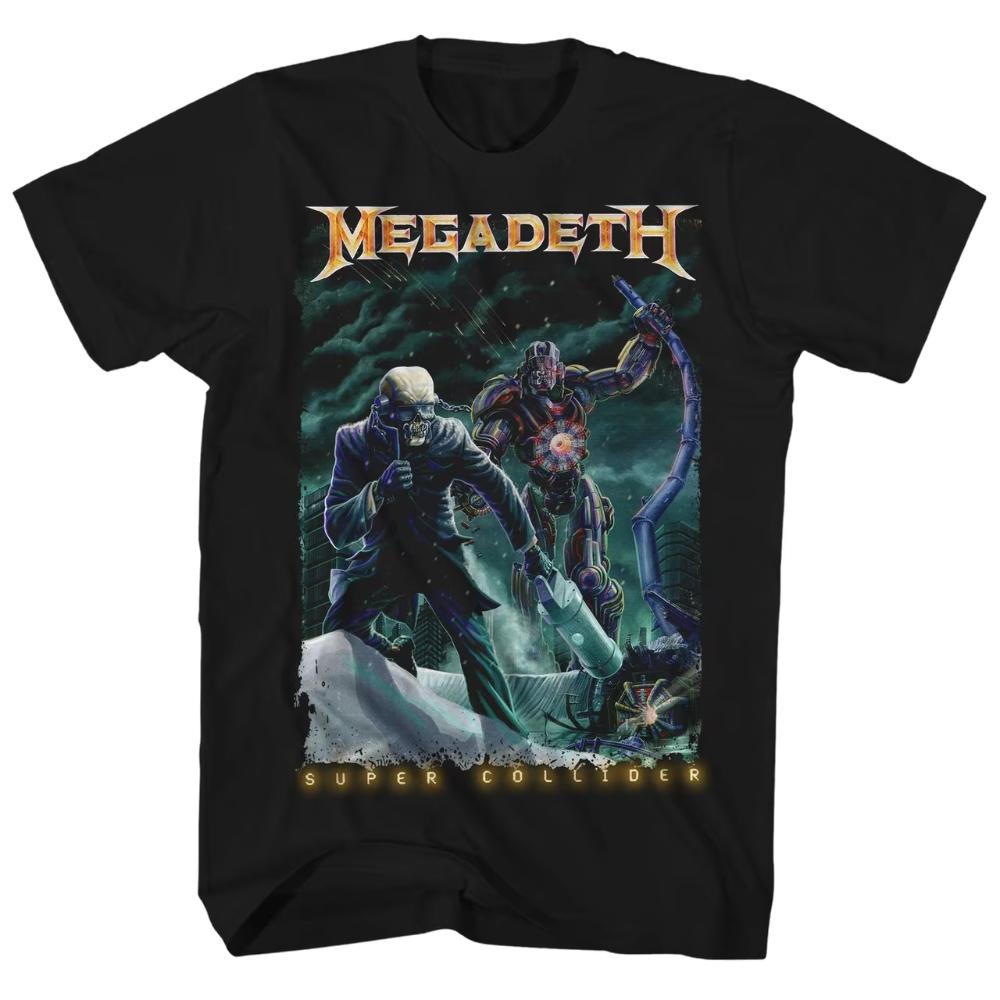 2025 Лето Новая Хлопковая Megadeth Megadeth Группа Хэви-метал Рок Панк Оверсайз Свободная Хлопковая Американская Майка Мужская и Женская Футболка