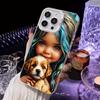 Girl Dog Puppy White Translucent Mobile Phone Case for iPhone 17 16 15 14 13 12 11 X XR XS Air Pro Max Plus Colorful Cover
