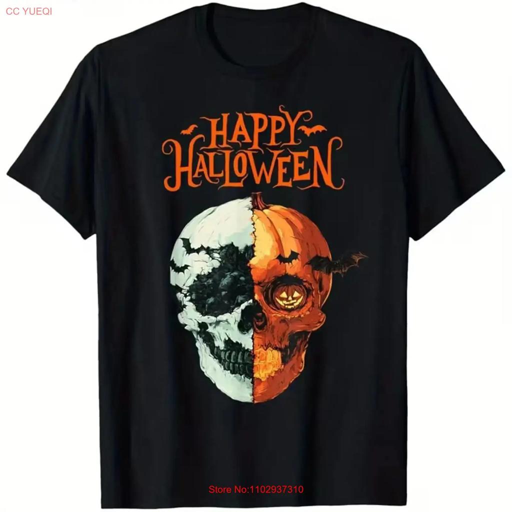 Unisexs Vintage Halloween Skull Pumpkin T Shirt 100 Cotton Short Sle Vintage Fashion Soft Graphic Versatile Stretched