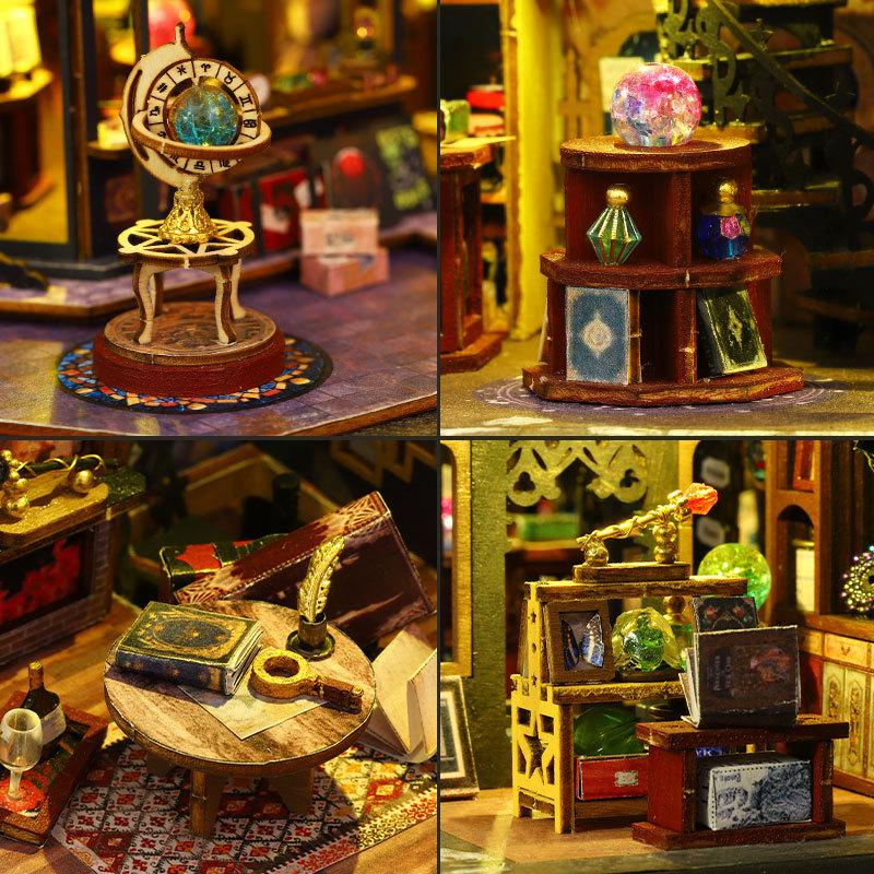DIY Miniature House Hollow Magic City Handmade Villa Model Kit Stress Relief Birthday Gift for Men and Women