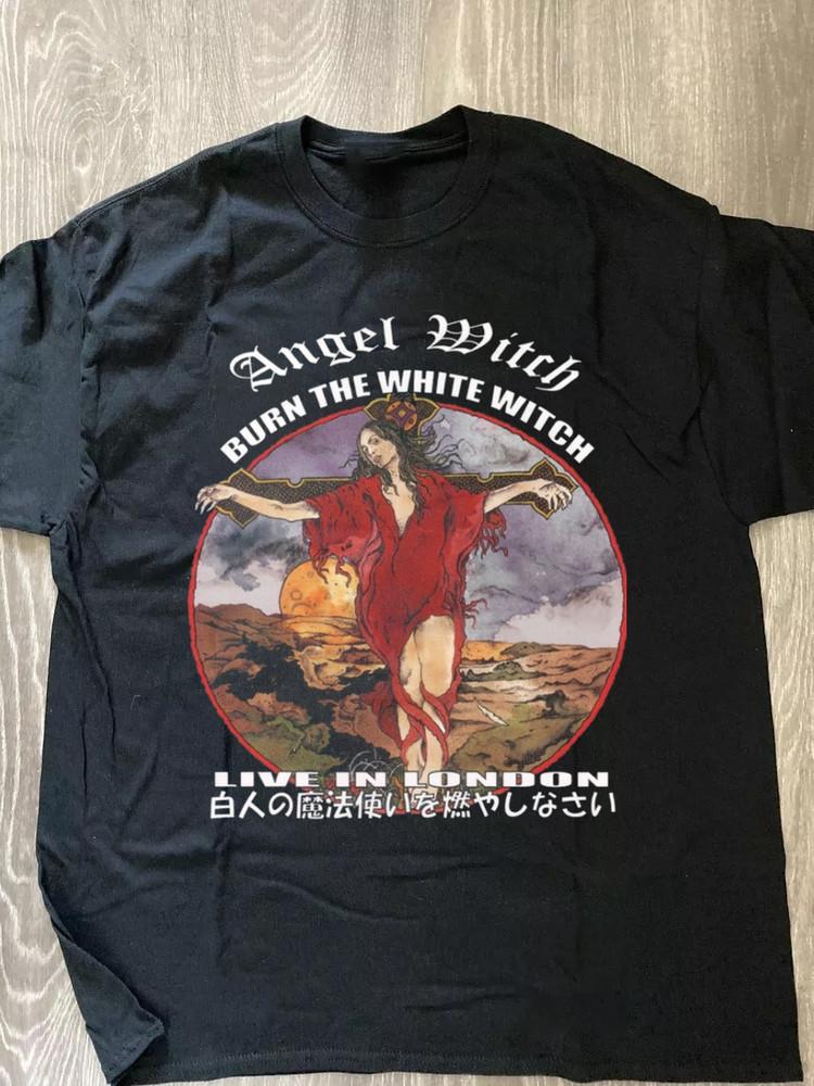 Burn the White Witch Angel Witch Футболка для группы Унисекс Все размеры LO387 Унисекс Футболка
