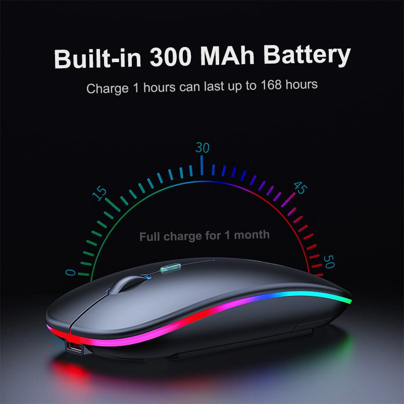 Wireless Mouse Bluetooth Mouse Wireless Computer Mouse Rgb Rechargeable Ergonomic Led Backlit Mause Silent Mice For Laptop Pc