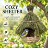 Natural Grass Bird Nest Handwoven Hanging Bird House Straw Shelter for Small Birds Outdoor Garden Patio Balcony Decor
