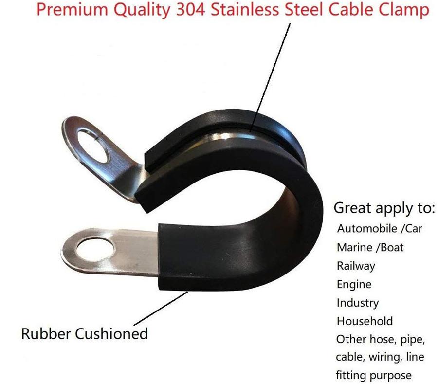 Универсальный 40 шт. 1 дюйм Нержавеющая сталь Кабельный зажим Резиновый амортизированный Изолированный зажим Металлический зажим Держатель трубы для установки трубы или провода