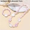 2pcs Cute Cartoon Wood Beads Necklace Animal Shape Children's Necklace Bracelet Jewelry Set