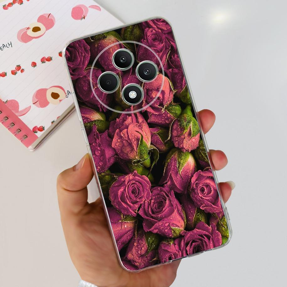 Чехол для Oppo Reno12 F CPH2637 Ударопрочный Чехол Милый Мультяшный Кот Мягкий Тонкий Прозрачный Чехлы для Телефона Для OPPO Reno 12F 4G CPH2687 Fundas