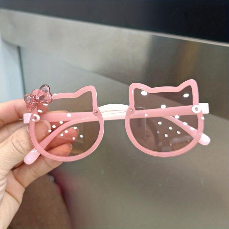 Children's Fashion Trendy Glasses Baby Girl Cute Cat Ear Cartoon Glasses Trendy New Beach Glasses Travel Decoration Glasses