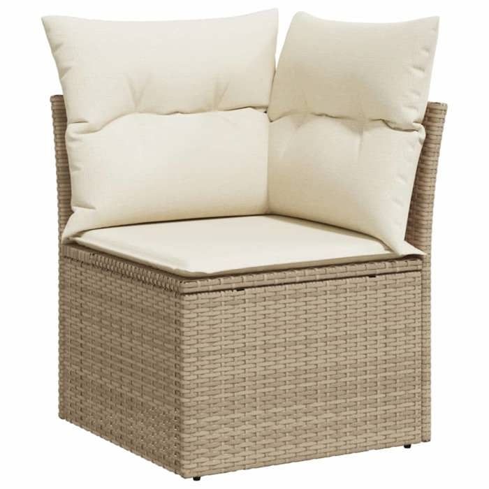 VidaXL Salon de Jardin avec Coussins 13 pcs, Canapés de Terrasse, Ensemble de Meubles de Patio, Mobilier d'Extérieur, Beige 3226520
