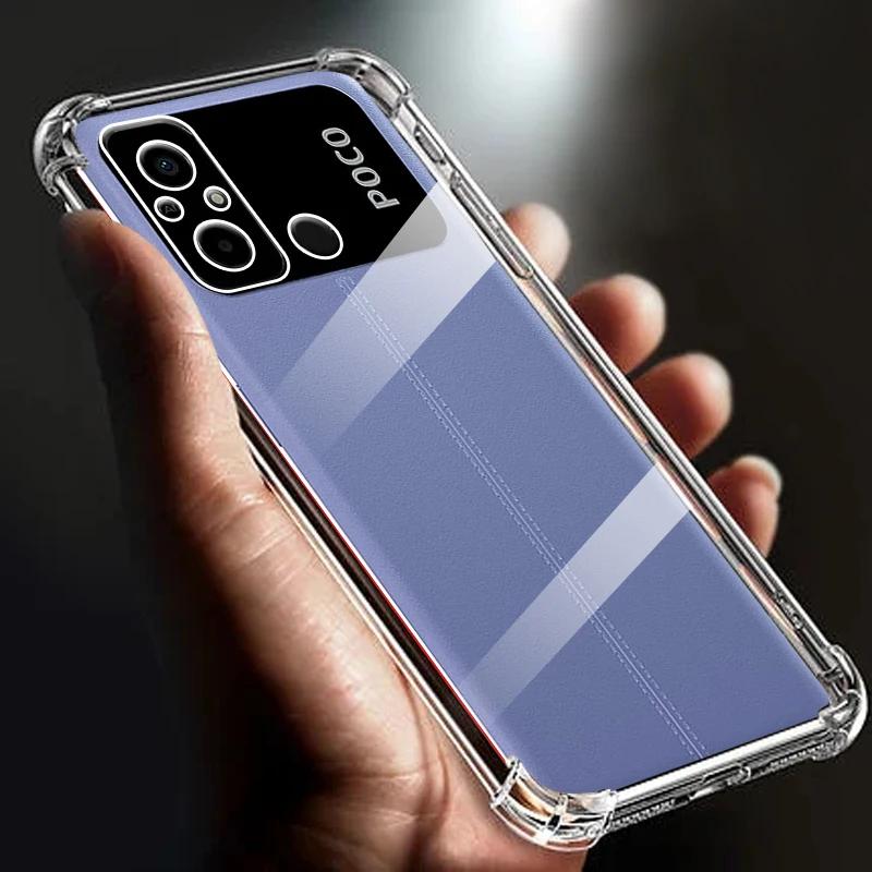 Для Xiaomi Redmi POCO C55 чехол Airbag противоударный прозрачный чехол для Mi C40 C50 C51 4G 5G A1+ A2plus силиконовый полный чехол