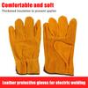 1 Pair Soft Cowhide Driver Hunting Driving Farm Garden Welding Security Protection Safety Mechanic Glove Men Work Gloves