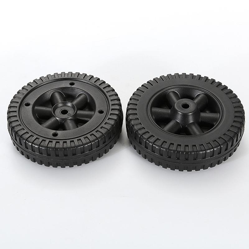 2Pcs Bbq Grill Wheels 6" Oven Accessories 6 Inch Blow Molded Wheel Replacement Barbecue 8-10Mm Hole Backyard Garden Tool Parts