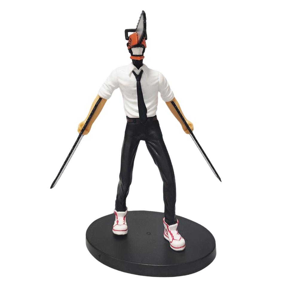 Hot Anime Chainsaw Man Figure 2Pcs Set Denji Action Figural 14-17Cm Car Decoration Doll Pvc Model Collection Toys Children Gifts