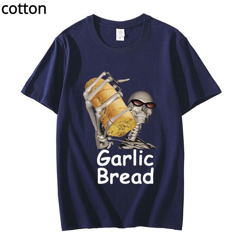 Мужская футболка с принтом «Чесночный хлеб», винтажная хлопковая футболка с коротким рукавом для мужчин и женщин