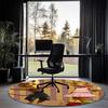 JoNaLu Printed Round Rug Carpet Chair Rug Area Rug Entryway Doormats,for Office Chair Living Room Bedroom Kitchen Room.