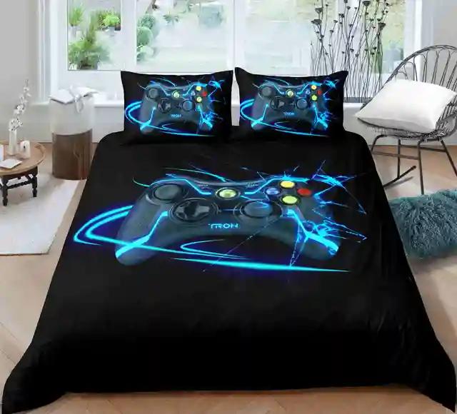 Gamer Bedding Set For Bedroom Soft Modern Gamepad Bedspreads Comefortable Kids Duvet Cover Video Game Quilt Cover And Pillowcase