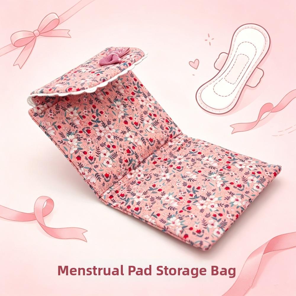 Floral Cosmetic Bag Three-fold Data Cables Organizer for Students Girls