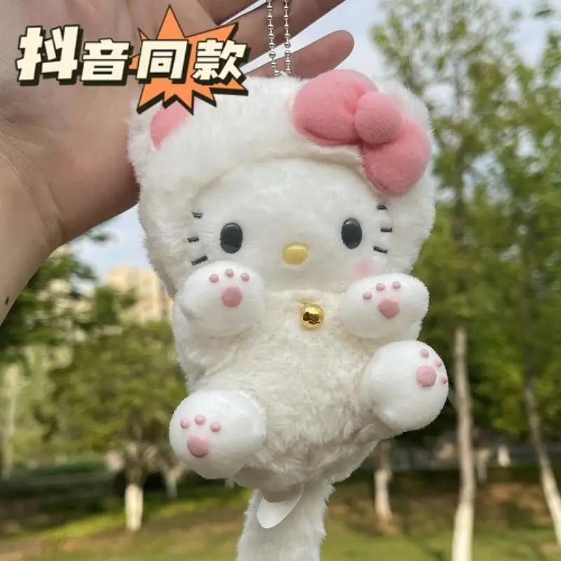Плюшевая брелок-брелок Hello Kitty Мягкая набивная кукла-подвеска Для школьной сумки Аниме Кольцо для ключей Украшения Детские игрушки Рождественские подарки