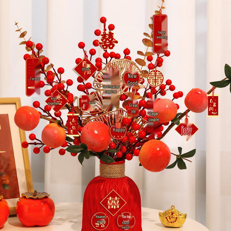Bridal Wedding Gift Potted Plant Ornament for Living Room or Engagement Banquet Decor