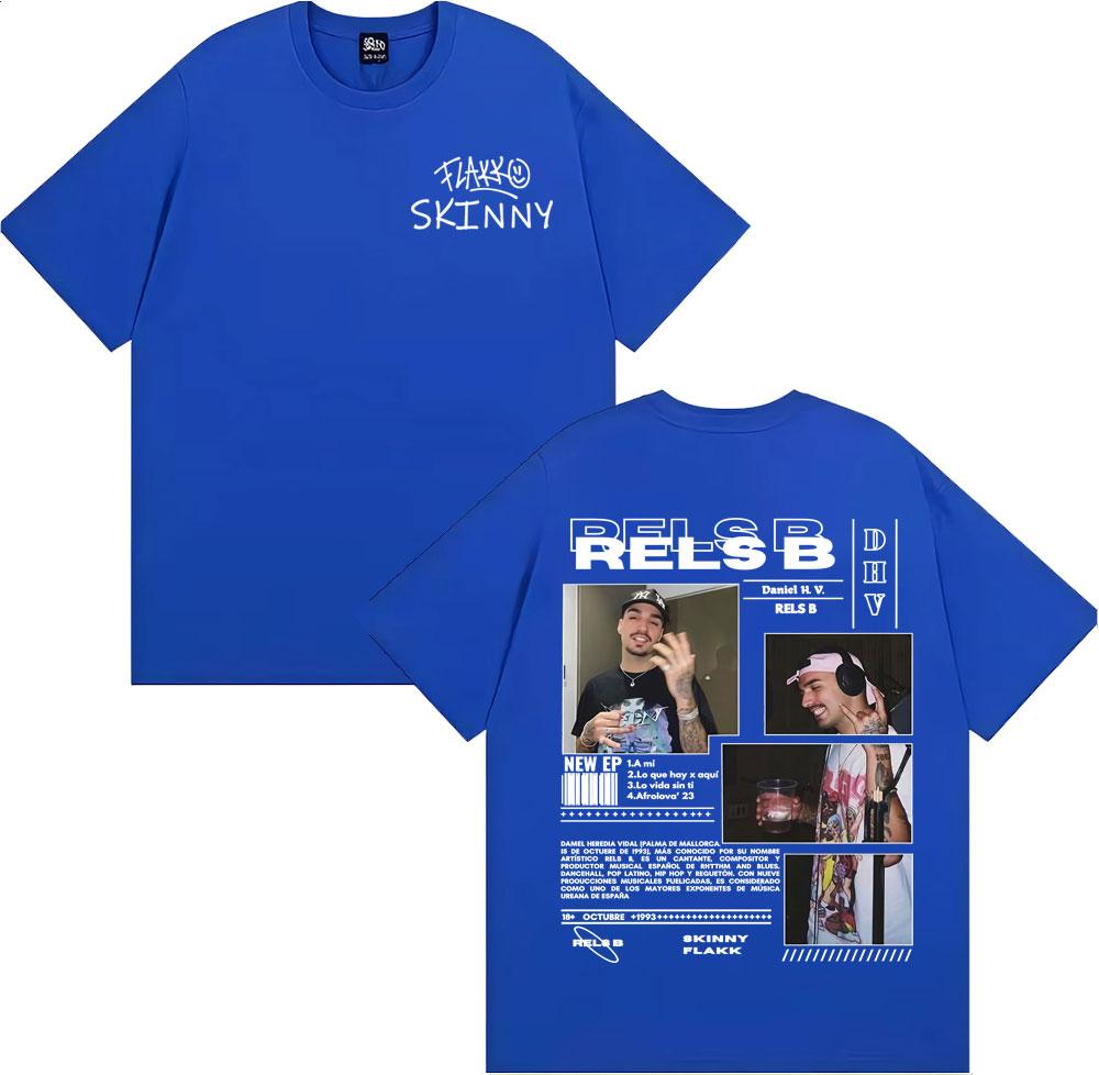 Rapper RELS B Skinny Flakk New Star Album Graphic T Shirts Mens Clothing Harajuku Vintage T Shirt High Quality Comfort Tshirt