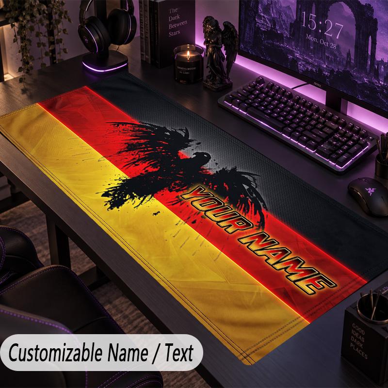 Custom Text Big Mousepad, Extended Desk Pad For Laptop Work GameGermany national football team
