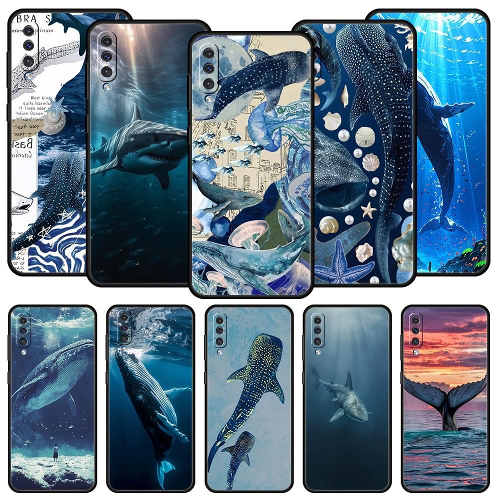 Чехол Для Samsung A56 A36 A26 A54 A52 A24 A14 A50 A70 A40 A06 A12 A22 A34 A42 A32 5G A04s A16 Обложка Океан Кит Акула Плавает