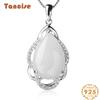 Танциз Стерлингового Серебра 925 Классическое Женское Нефритовое Ожерелье Кулон Циркон Модный Подарок