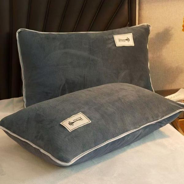 2 шт. Зимняя фланелевая наволочка 48*74 см, однотонная бархатная наволочка, удобная, мягкая, теплая, сине-зеленая, для дома, постельное белье