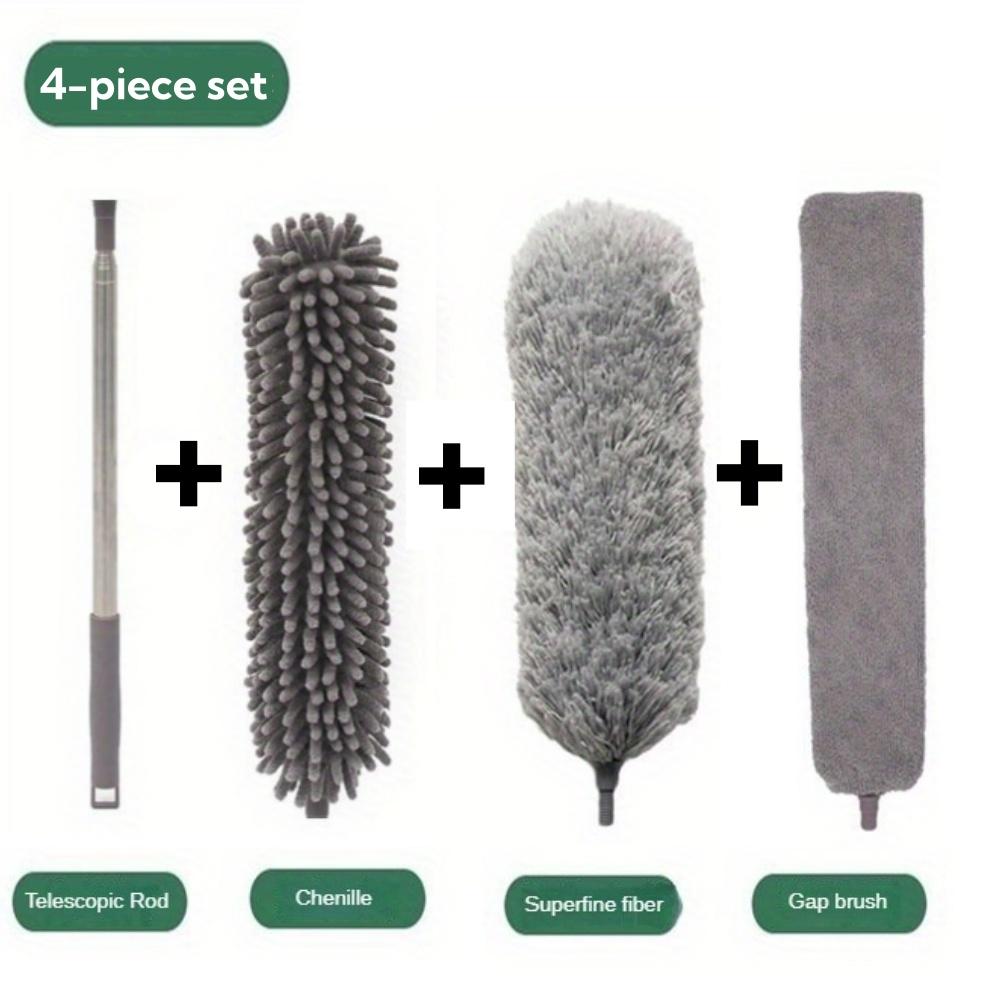 Сверхдлинная выдвижная щетка для пыли с гибкой головкой, моющаяся щетка для пыли для высоких потолков, вентиляторов, мебели, автомобиля, многоразовый инструмент для уборки
