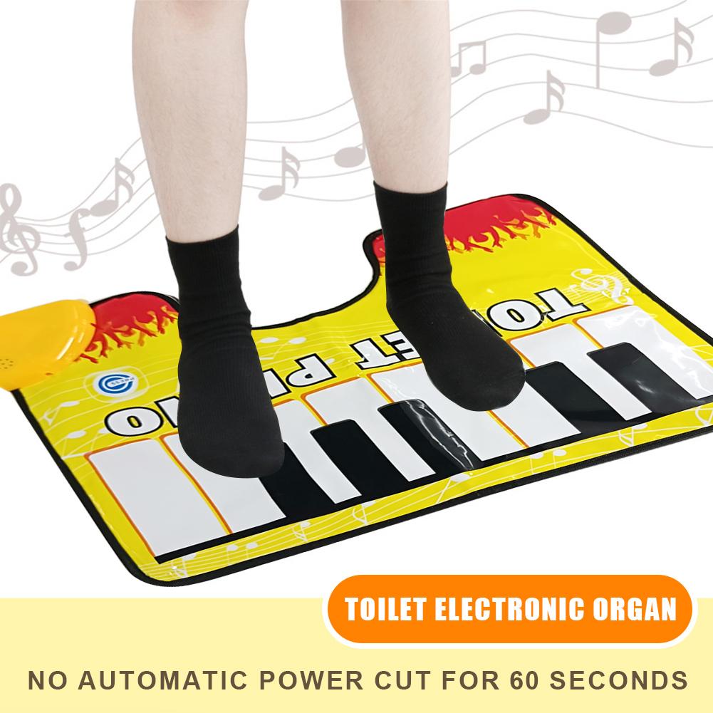 60x48CM Toilet Piano Mat Sounding Carpet Bathroom Funny Toe Music Keyboard Toilet Floor Mat Potty Piano Sounding Blanket