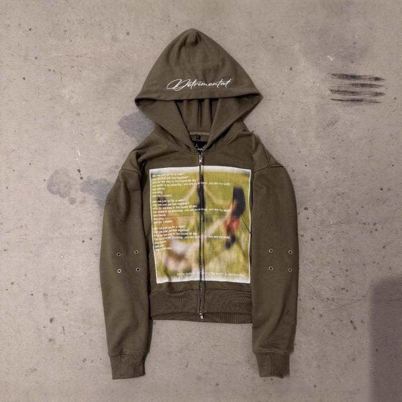 Unisex Streetwear Hooded Sweatshirt With 3D Print Long Sleeve Zip-Up Top Regular Fit Fall 2025
