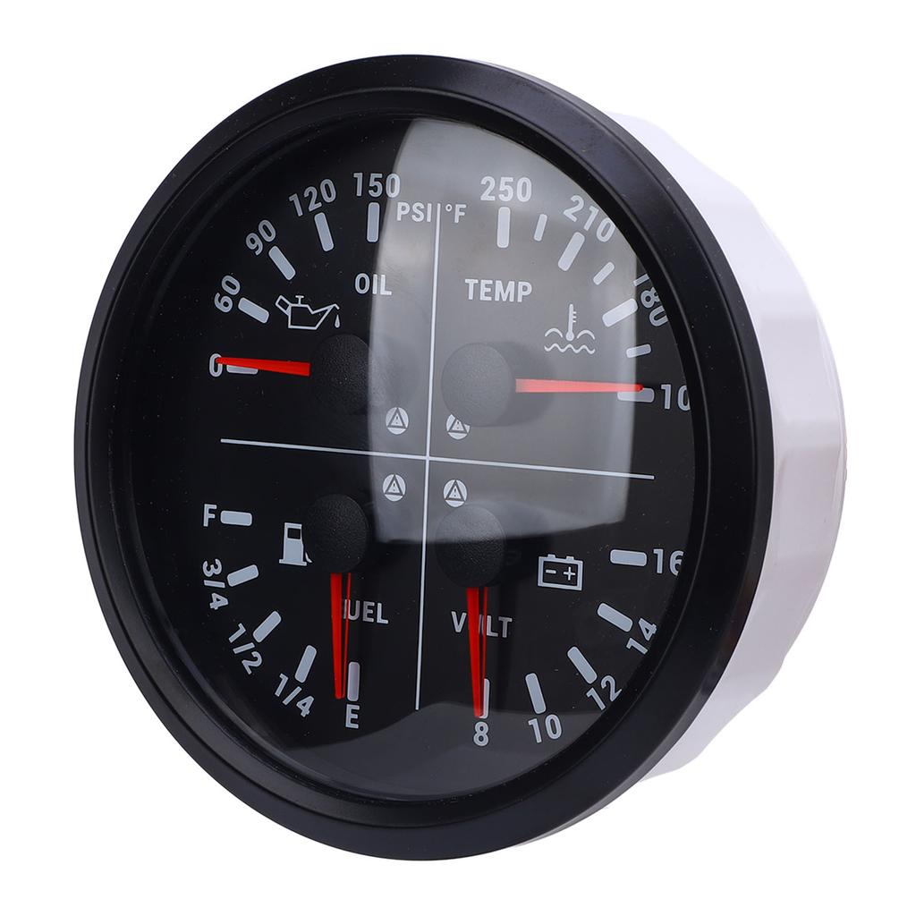 110mm 4 3 8in 4 in 1 Multifunction Gauge DC 12V 0 150PSI Oil Pressure Fuel Level 100 250 Fahrenheit Water Temp 8 16V