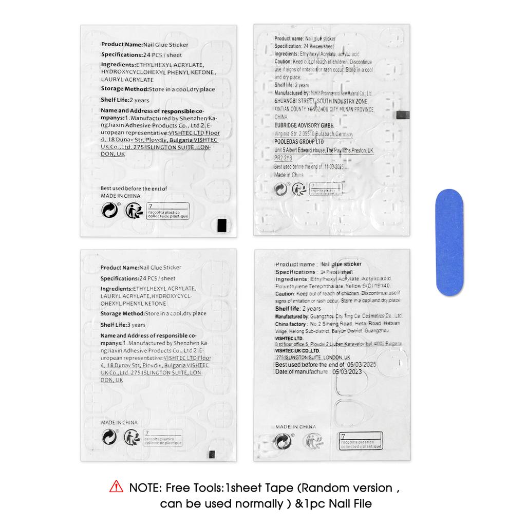 24pcs Women Full Cover Artificial Nail Cat Eye Dark Blue Press on Nails for DIY At-Home Manicure Kit