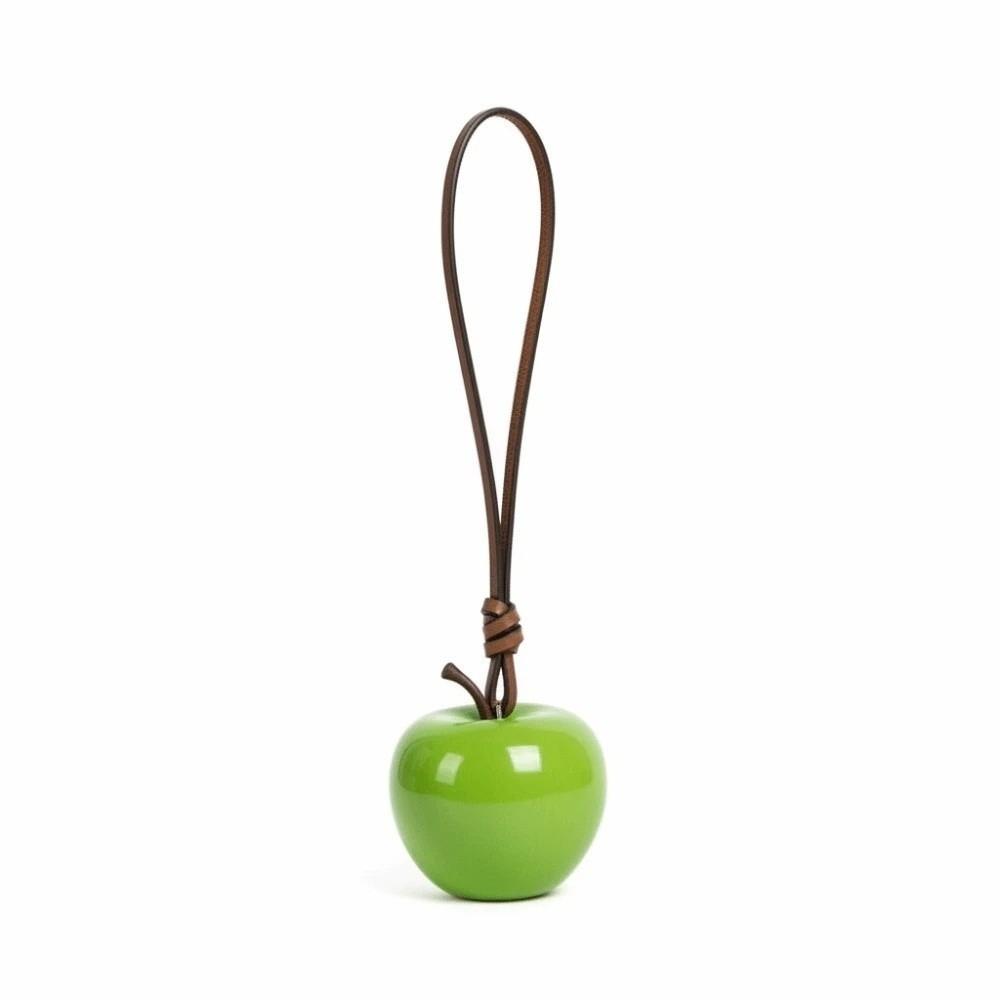 Red Fruit Bag Charm Resin Craft Pearl Key Ring Heart Pendant Fruit Key Chain Holiday Party