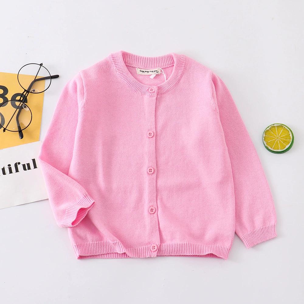 Осенняя одежда для девочек, повседневный кардиган для малышей, однотонный, крупной вязки, мягкие пальто для мальчиков, детские свитера, вязаные куртки для малышей, рукав полной длины