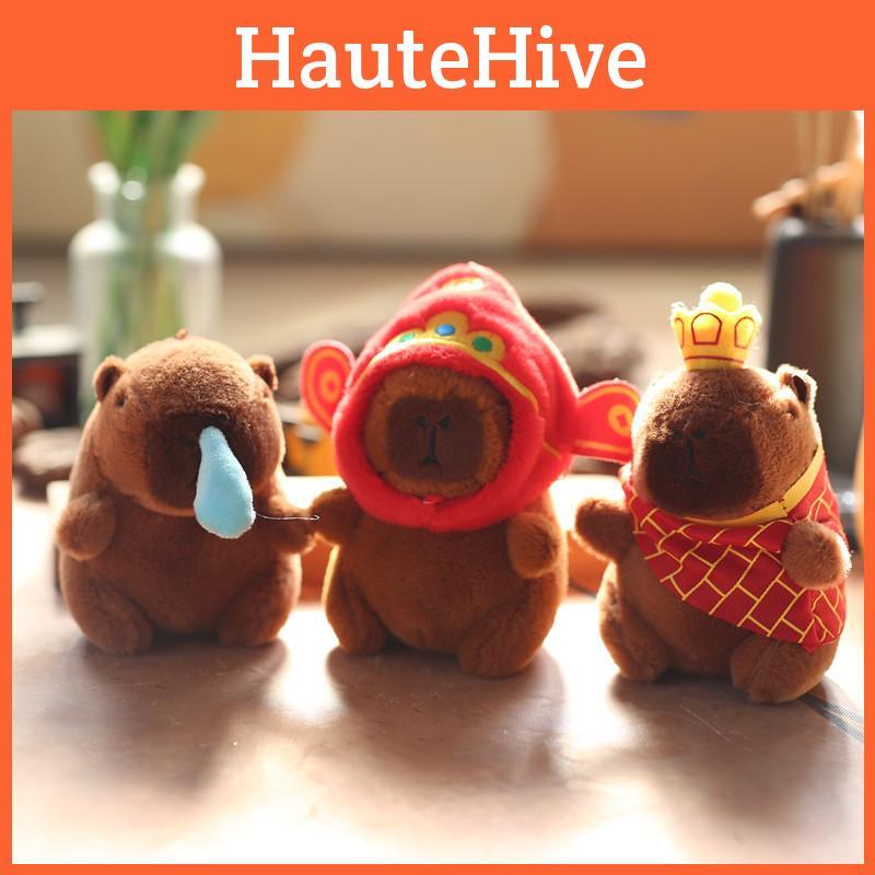 Capybara Keychain Stuffed Soft Short Plush Toy Pp Cotton Backpack Accessory