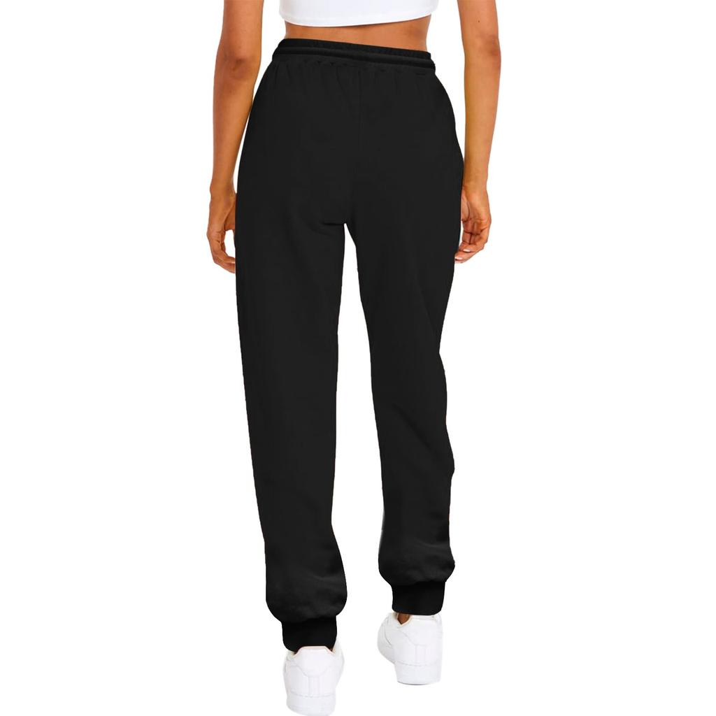 Women's Fashion Sport Solid Color Drawstring Pocket Casual Sweatpants Pants