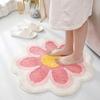 Floor Carpet Cute Decorative Bright Color Useful Flower Shape Absorbent Bath Rug Bathmat for Daily Use