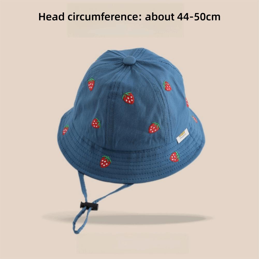 Sun Protection Kids Fisherman Hat Strawberry Embroidered Bucket Hat Cute Sun Hat Children