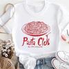 Pasta Club Харадзюку Женская с принтом 90-х Популярная простая футболка с коротким рукавом Базовая женская летняя белая футболка